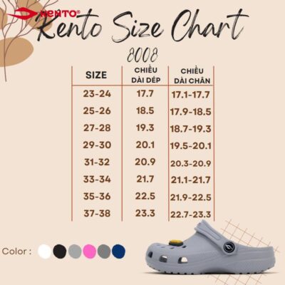 Bảng Size giày trẻ em